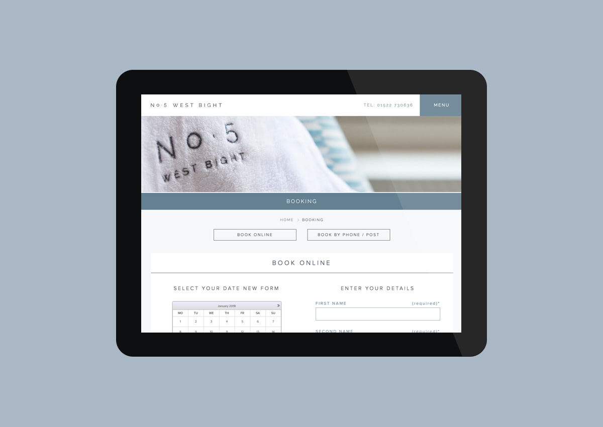 Fuse Design Ltd - westbight-ipad-design-lincoln-bookingform